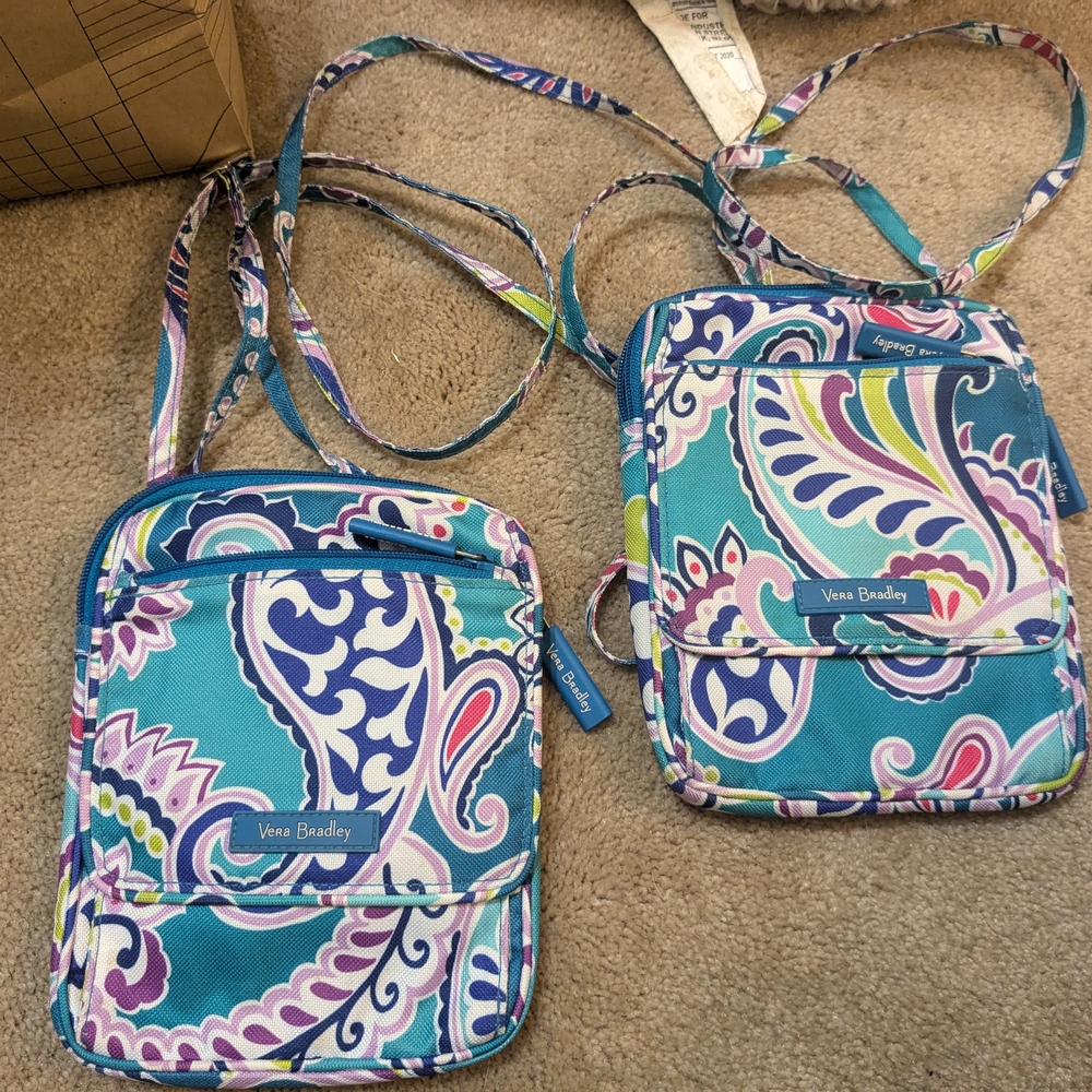 Vera Bradley Blue Crossbody Bag with Paisley Pattern (2 Available)
